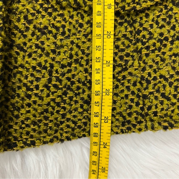 Michael Kors Military Tweed Jacket Mustard Color Gold Buttons - Picture 10 of 12